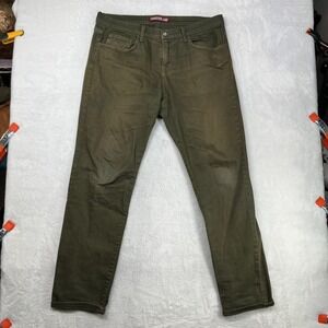 Neo Blue Jeans Men's Olive Green Denim Stretch Straight Fit USA Made - 36X29